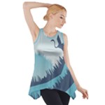 Swan Flying Bird Wings Waves Grass Side Drop Tank Tunic