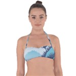 Swan Flying Bird Wings Waves Grass Tie Back Bikini Top