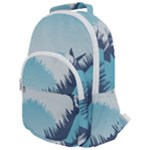 Swan Flying Bird Wings Waves Grass Rounded Multi Pocket Backpack