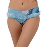 Swan Flying Bird Wings Waves Grass Frill Bikini Bottoms