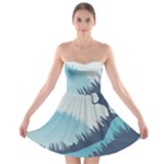 Swan Flying Bird Wings Waves Grass Strapless Bra Top Dress
