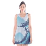 Swan Flying Bird Wings Waves Grass Scoop Neck Skater Dress