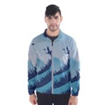 Swan Flying Bird Wings Waves Grass Men s Windbreaker