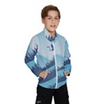 Swan Flying Bird Wings Waves Grass Kids  Windbreaker