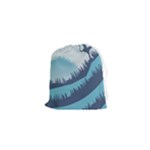 Swan Flying Bird Wings Waves Grass Drawstring Pouch (XS)