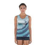 Swan Flying Bird Wings Waves Grass Sport Tank Top 