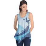 Swan Flying Bird Wings Waves Grass Sleeveless Tunic