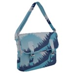 Swan Flying Bird Wings Waves Grass Buckle Messenger Bag