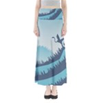 Swan Flying Bird Wings Waves Grass Full Length Maxi Skirt