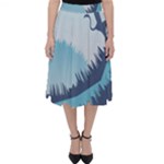 Swan Flying Bird Wings Waves Grass Classic Midi Skirt