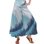 Swan Flying Bird Wings Waves Grass Women s Satin Palazzo Pants