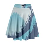Swan Flying Bird Wings Waves Grass High Waist Skirt