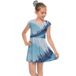 Swan Flying Bird Wings Waves Grass Kids  Cap Sleeve Dress