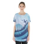 Swan Flying Bird Wings Waves Grass Skirt Hem Sports Top