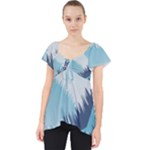 Swan Flying Bird Wings Waves Grass Lace Front Dolly Top