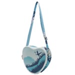 Swan Flying Bird Wings Waves Grass Heart Shoulder Bag