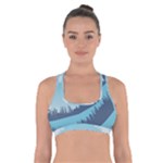 Swan Flying Bird Wings Waves Grass Cross Back Sports Bra