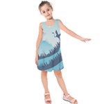 Swan Flying Bird Wings Waves Grass Kids  Sleeveless Dress
