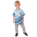 Swan Flying Bird Wings Waves Grass Kids  Raglan T-Shirt