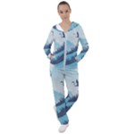 Swan Flying Bird Wings Waves Grass Women s Tracksuit