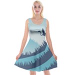 Swan Flying Bird Wings Waves Grass Reversible Velvet Sleeveless Dress