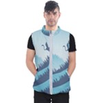 Swan Flying Bird Wings Waves Grass Men s Puffer Vest