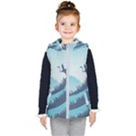Swan Flying Bird Wings Waves Grass Kids  Hooded Puffer Vest