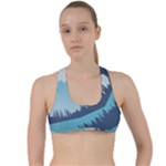 Swan Flying Bird Wings Waves Grass Criss Cross Racerback Sports Bra
