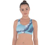 Swan Flying Bird Wings Waves Grass Cross String Back Sports Bra