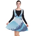 Swan Flying Bird Wings Waves Grass Plunge Pinafore Dress