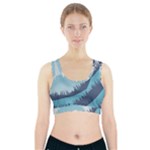 Swan Flying Bird Wings Waves Grass Sports Bra With Pocket