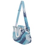 Swan Flying Bird Wings Waves Grass Rope Handles Shoulder Strap Bag