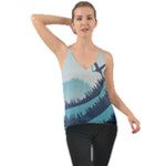 Swan Flying Bird Wings Waves Grass Chiffon Cami