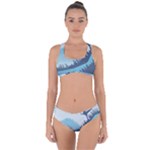 Swan Flying Bird Wings Waves Grass Criss Cross Bikini Set
