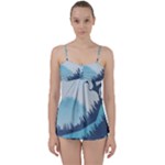 Swan Flying Bird Wings Waves Grass Babydoll Tankini Set