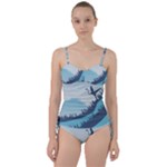 Swan Flying Bird Wings Waves Grass Sweetheart Tankini Set