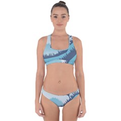 Swan Flying Bird Wings Waves Grass Cross Back Hipster Bikini Set from ArtsNow.com