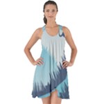 Swan Flying Bird Wings Waves Grass Show Some Back Chiffon Dress