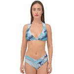 Swan Flying Bird Wings Waves Grass Double Strap Halter Bikini Set