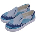 Swan Flying Bird Wings Waves Grass Kids  Canvas Slip Ons
