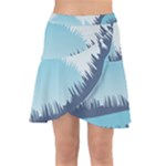 Swan Flying Bird Wings Waves Grass Wrap Front Skirt
