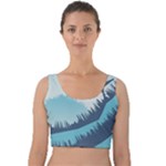 Swan Flying Bird Wings Waves Grass Velvet Crop Top