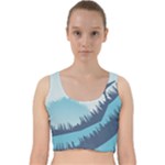 Swan Flying Bird Wings Waves Grass Velvet Racer Back Crop Top