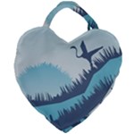 Swan Flying Bird Wings Waves Grass Giant Heart Shaped Tote