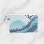 Swan Flying Bird Wings Waves Grass Canvas Cosmetic Bag (Small)