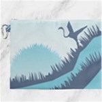 Swan Flying Bird Wings Waves Grass Canvas Cosmetic Bag (XXXL)