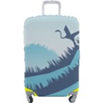 Swan Flying Bird Wings Waves Grass Luggage Cover (Large)