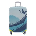 Swan Flying Bird Wings Waves Grass Luggage Cover (Small)