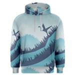 Swan Flying Bird Wings Waves Grass Men s Overhead Hoodie