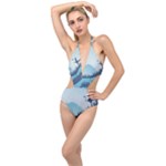 Swan Flying Bird Wings Waves Grass Plunging Cut Out Swimsuit